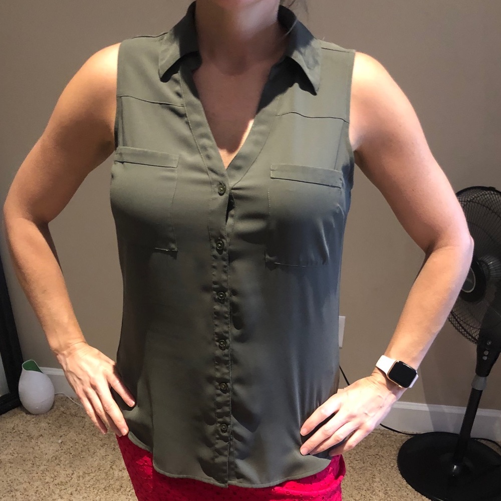 Sleeveless portofino olive green